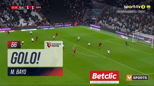 GOLO! Gaziantep FK, M. Bayo aos 66', Beşiktaş 1-2 Gaziantep FK
