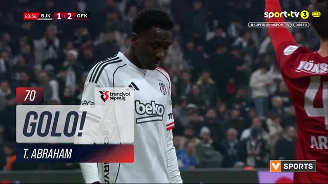 GOLO! Beşiktaş, T. Abraham aos 70', Beşiktaş 2-2 Gaziantep FK