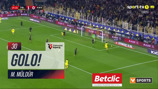 GOLO! Fenerbahçe, M. Müldür aos 30', Fenerbahçe 2-0 Konyaspor