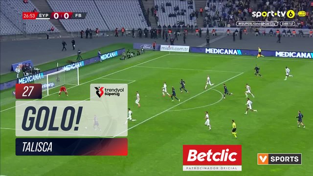 GOLO! Fenerbahçe, Talisca aos 27', Eyüpspor 0-1 Fenerbahçe