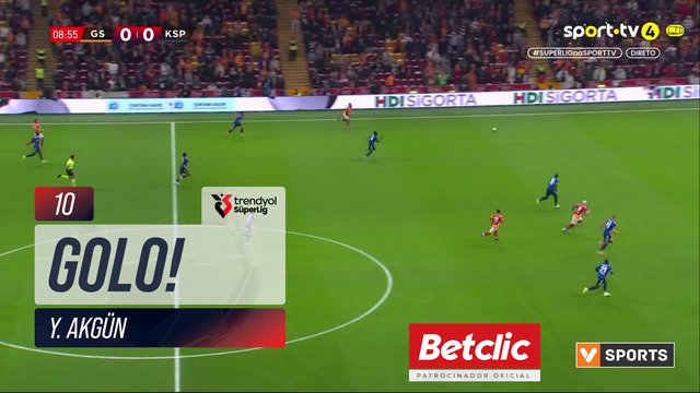 GOLO! Galatasaray, Y. Akgün aos 10', Galatasaray 1-0 Kasımpaşa