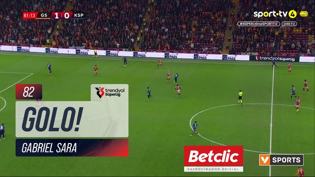 GOLO! Galatasaray, Gabriel Sara aos 82', Galatasaray 2-0 Kasımpaşa