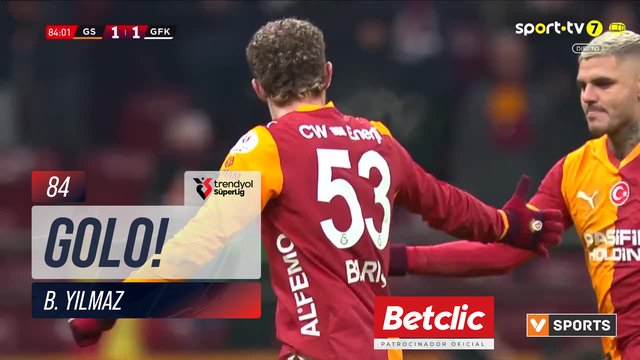 GOLO! Galatasaray, B. Yılmaz aos 84', Galatasaray 1-1 Gaziantep FK