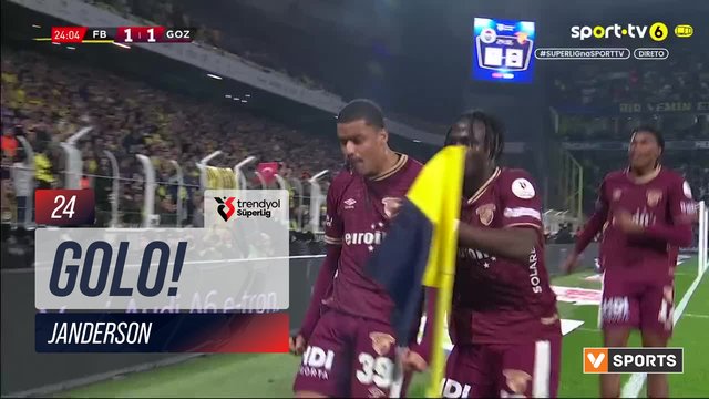 GOLO! Göztepe, Janderson aos 24', Fenerbahçe 1-1 Göztepe