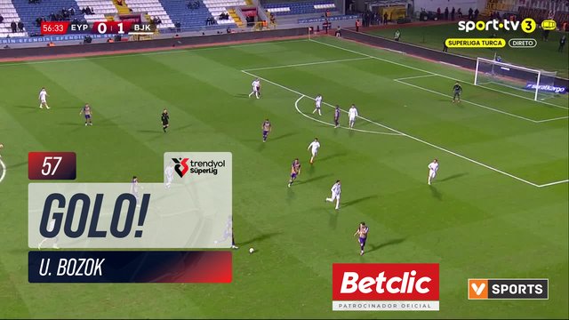 GOLO! Eyüpspor, U. Bozok aos 57', Eyüpspor 1-1 Beşiktaş