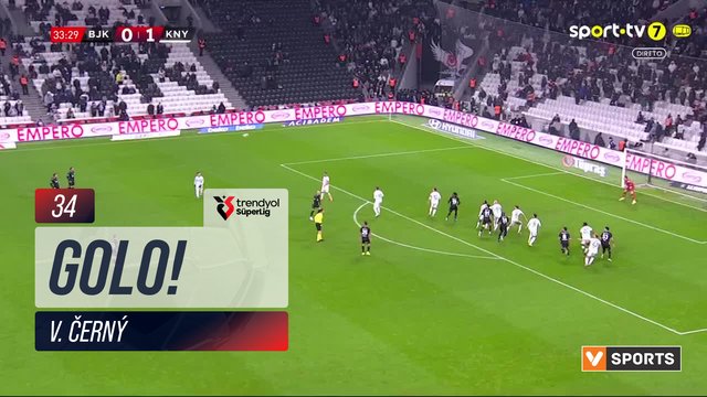 GOLO! Beşiktaş, V. Černý aos 34', Beşiktaş 1-1 Konyaspor