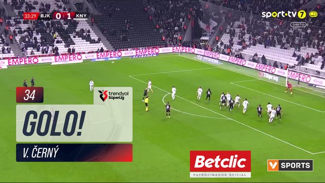 GOLO! Beşiktaş, V. Černý aos 34', Beşiktaş 1-1 Konyaspor