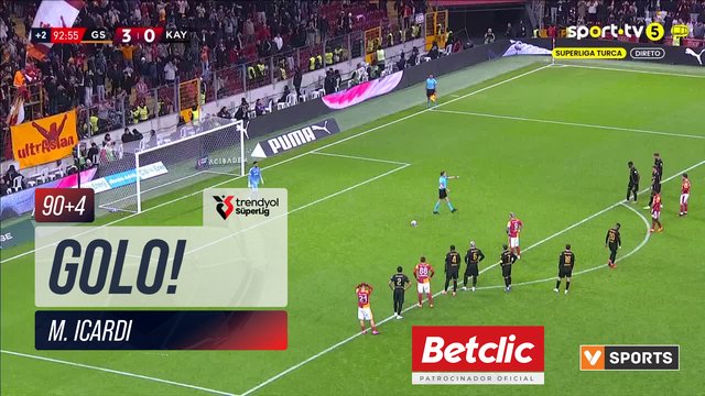 GOLO! Galatasaray, M. Icardi aos 90'+4', Galatasaray 4-0 Kayserispor
