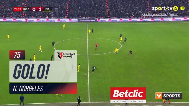 GOLO! Fenerbahçe, N. Dorgeles aos 75', Kocaelispor 0-2 Fenerbahçe