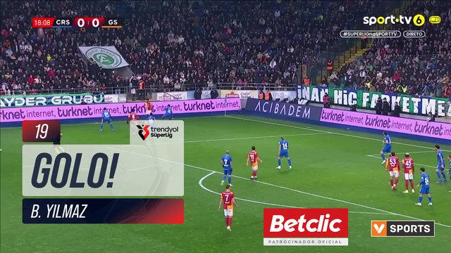 GOLO! Galatasaray, B. Yılmaz aos 19', Rizespor 0-1 Galatasaray