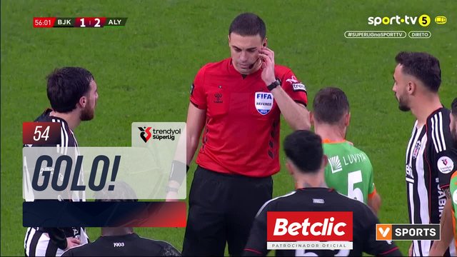 GOLO! Beşiktaş aos 54', Beşiktaş 2-2 Alanyaspor