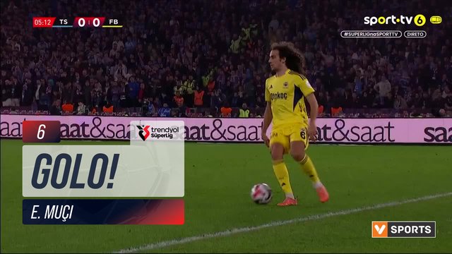 GOLO! Trabzonspor, E. Muçi aos 6', Trabzonspor 1-0 Fenerbahçe