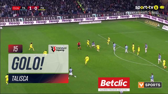 GOLO! Fenerbahçe, Talisca aos 15', Trabzonspor 1-1 Fenerbahçe