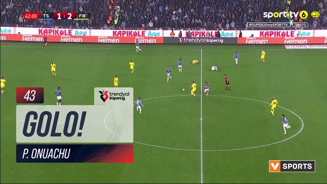 GOLO! Trabzonspor, P. Onuachu aos 43', Trabzonspor 2-2 Fenerbahçe