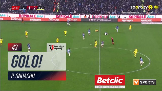 GOLO! Trabzonspor, P. Onuachu aos 43', Trabzonspor 2-2 Fenerbahçe