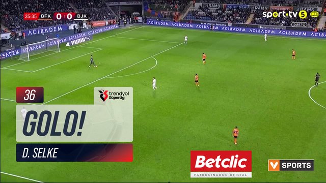 GOLO! Başakşehir, D. Selke aos 36', Başakşehir 1-0 Beşiktaş