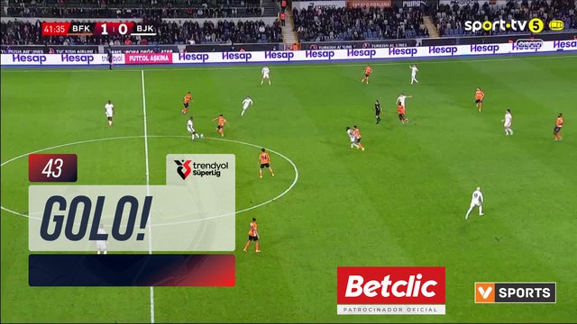 GOLO! Beşiktaş aos 43', Başakşehir 1-1 Beşiktaş