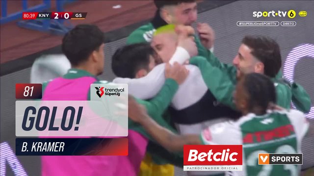 GOLO! Konyaspor, B. Kramer aos 81', Konyaspor 2-0 Galatasaray