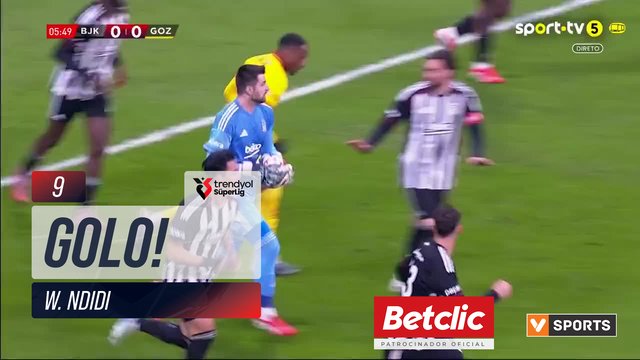 GOLO! Beşiktaş, W. Ndidi aos 9', Beşiktaş 1-0 Göztepe