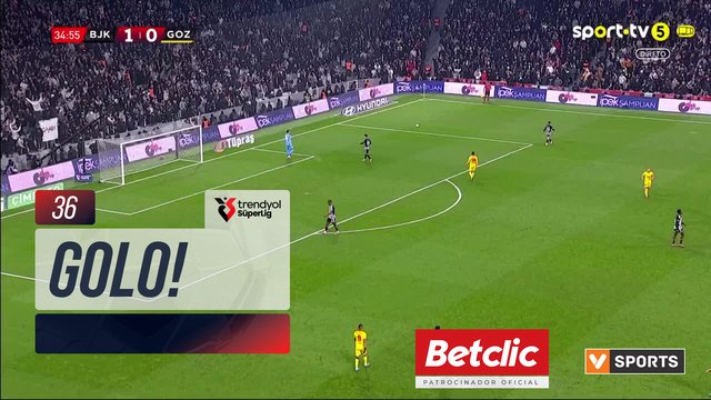 GOLO! Beşiktaş aos 36', Beşiktaş 2-0 Göztepe