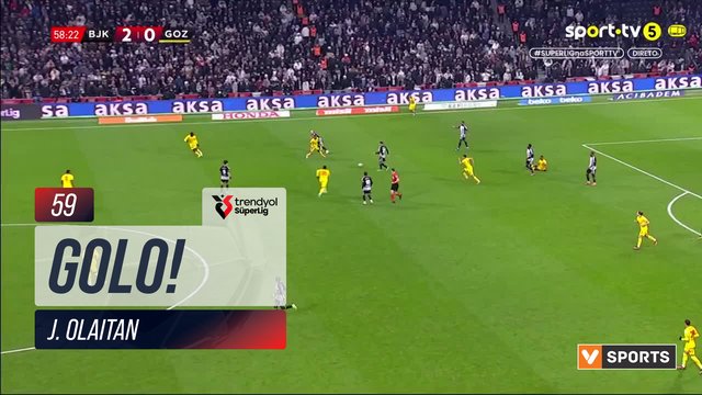 GOLO! Beşiktaş, J. Olaitan aos 59', Beşiktaş 3-0 Göztepe