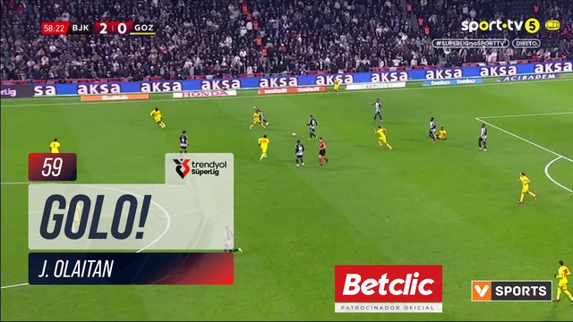 GOLO! Beşiktaş, J. Olaitan aos 59', Beşiktaş 3-0 Göztepe