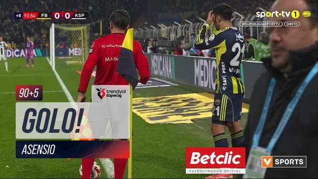 GOLO! Fenerbahçe, Asensio aos 90'+5', Fenerbahçe 1-0 Kasımpaşa