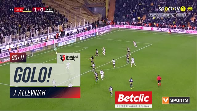 GOLO! Kasımpaşa, J. Allevinah aos 90'+11', Fenerbahçe 1-1 Kasımpaşa