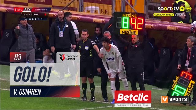 GOLO! Galatasaray, V. Osimhen aos 83', Galatasaray 3-1 Alanyaspor