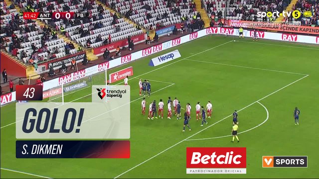 GOLO! Antalyaspor, S. Dikmen aos 43', Antalyaspor 1-0 Fenerbahçe