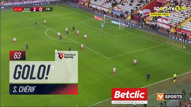 GOLO! Fenerbahçe, S. Chérif aos 63', Antalyaspor 2-1 Fenerbahçe