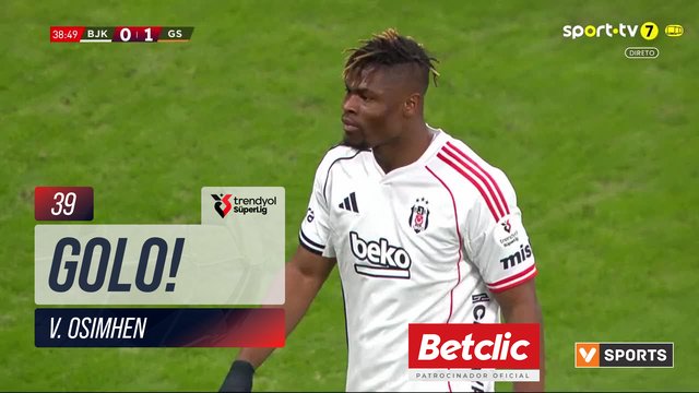 GOLO! Galatasaray, V. Osimhen aos 39', Beşiktaş 0-1 Galatasaray