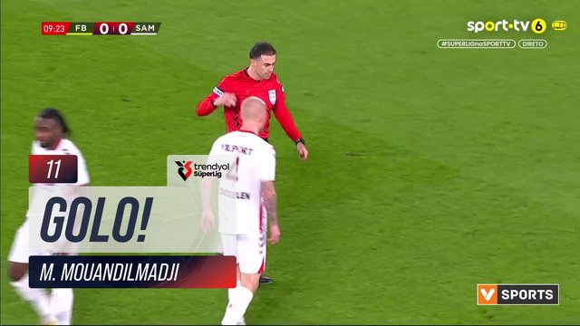 GOLO! Samsunspor, M. Mouandilmadji aos 11', Fenerbahçe 0-1 Samsunspor