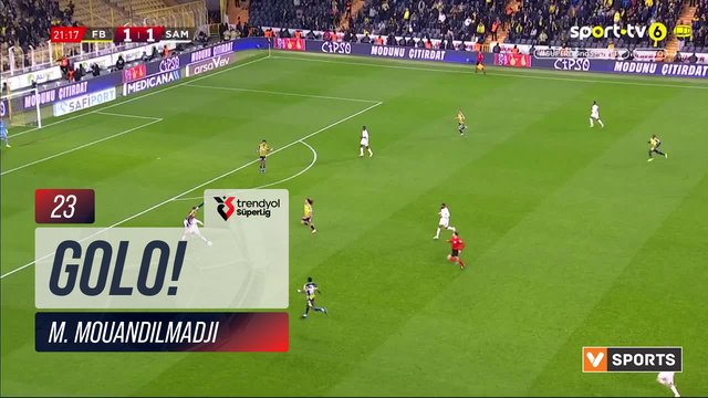 GOLO! Samsunspor, M. Mouandilmadji aos 23', Fenerbahçe 1-2 Samsunspor