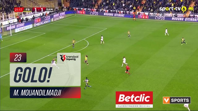 GOLO! Samsunspor, M. Mouandilmadji aos 23', Fenerbahçe 1-2 Samsunspor