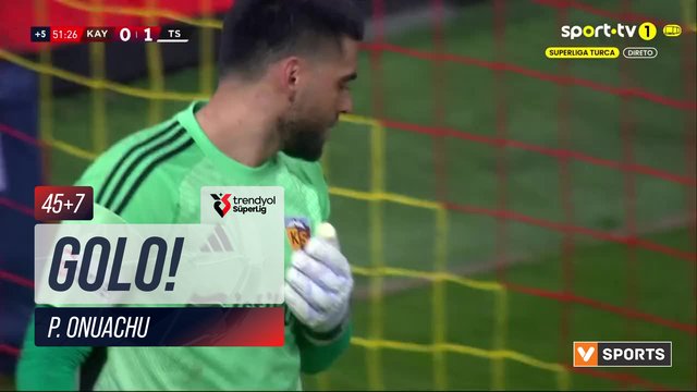 GOLO! Trabzonspor, P. Onuachu aos 45'+7', Kayserispor 0-2 Trabzonspor