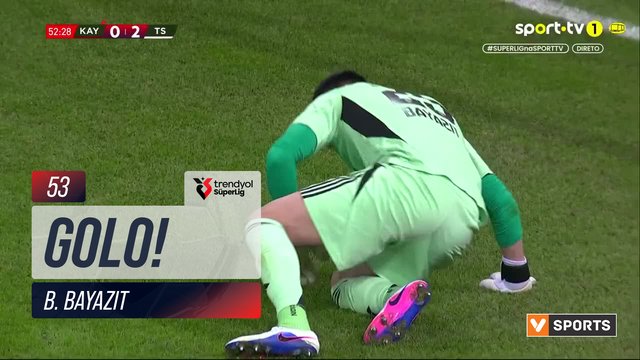 GOLO! Trabzonspor, B. Bayazıt (p.b.) aos 53', Kayserispor 0-3 Trabzonspor