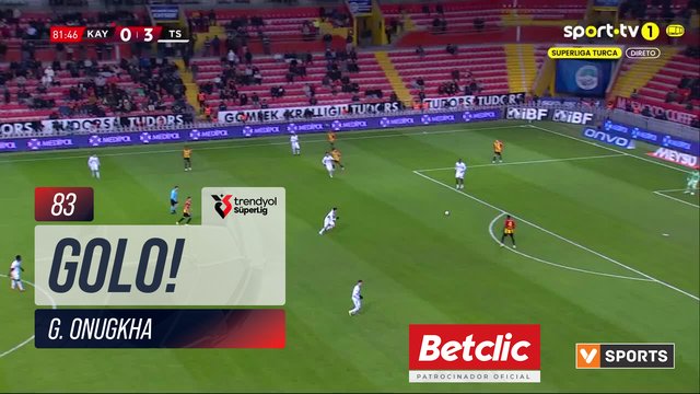 GOLO! Kayserispor, G. Onugkha aos 83', Kayserispor 1-3 Trabzonspor