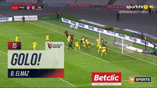 GOLO! Fatih Karagümrük, B. Elmaz aos 15', Fatih Karagümrük 1-0 Fenerbahçe