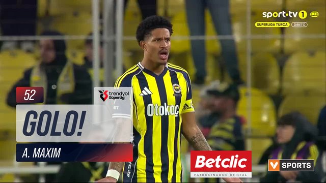 GOLO! Gaziantep FK, A. Maxim aos 52', Fenerbahçe 1-1 Gaziantep FK