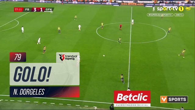 GOLO! Fenerbahçe, N. Dorgeles aos 79', Fenerbahçe 4-1 Gaziantep FK