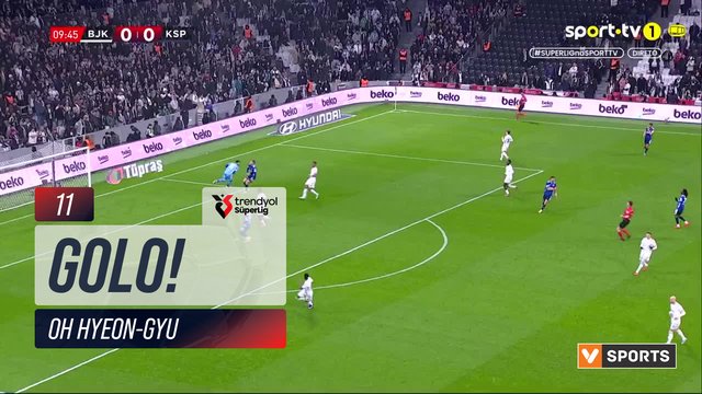 GOLO! Beşiktaş, Oh Hyeon-Gyu aos 11', Beşiktaş 1-0 Kasımpaşa