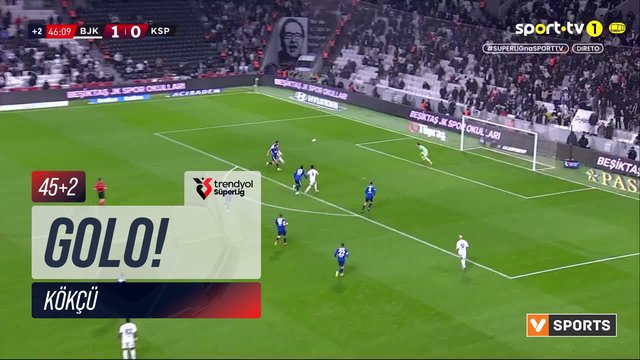 GOLO! Beşiktaş, Kökçü aos 45'+2', Beşiktaş 2-0 Kasımpaşa