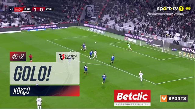 GOLO! Beşiktaş, Kökçü aos 45'+2', Beşiktaş 2-0 Kasımpaşa