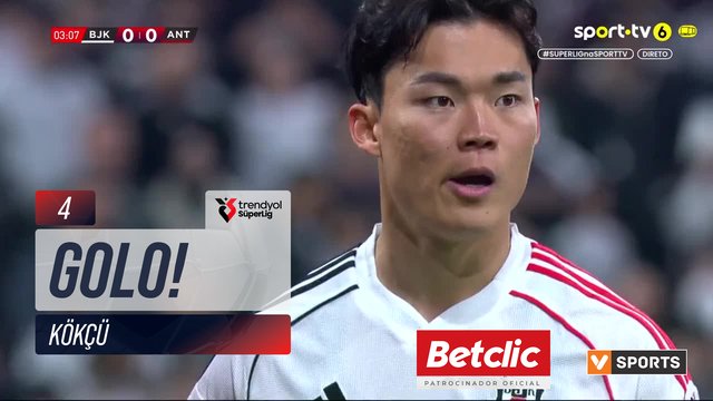 GOLO! Beşiktaş, Kökçü aos 4', Beşiktaş 1-0 Antalyaspor