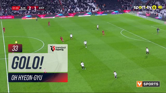 GOLO! Beşiktaş, Oh Hyeon-Gyu aos 33', Beşiktaş 3-1 Antalyaspor