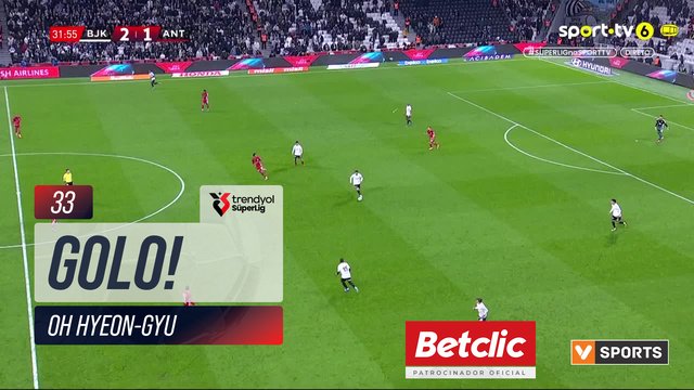 GOLO! Beşiktaş, Oh Hyeon-Gyu aos 33', Beşiktaş 3-1 Antalyaspor