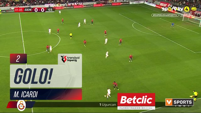 GOLO! Galatasaray, M. Icardi aos 2', Gençlerbirliği 0-1 Galatasaray
