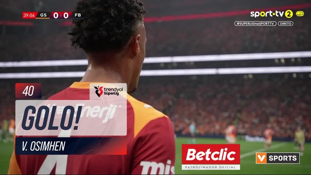 GOLO! Galatasaray, V. Osimhen aos 40', Galatasaray 1-0 Fenerbahçe