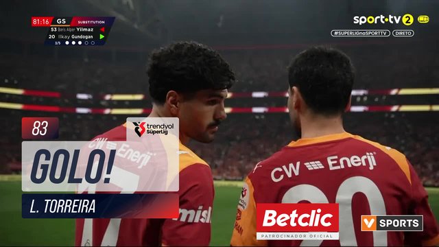 GOLO! Galatasaray, L. Torreira aos 83', Galatasaray 3-0 Fenerbahçe